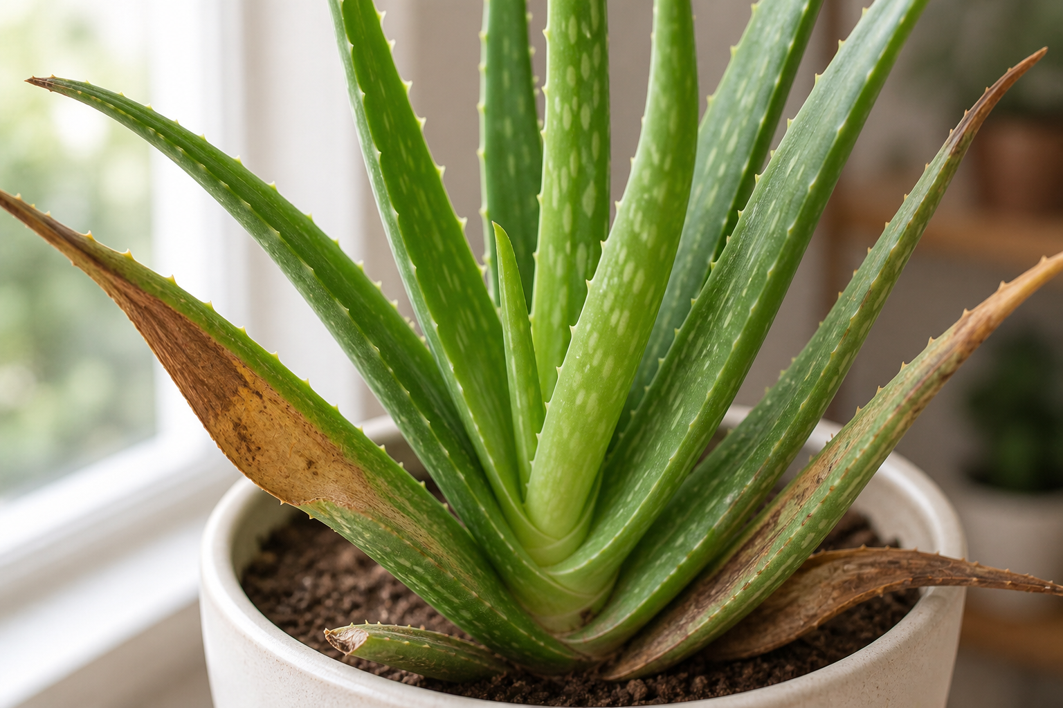 Aloe Leaves Turning Brown plant symptom example