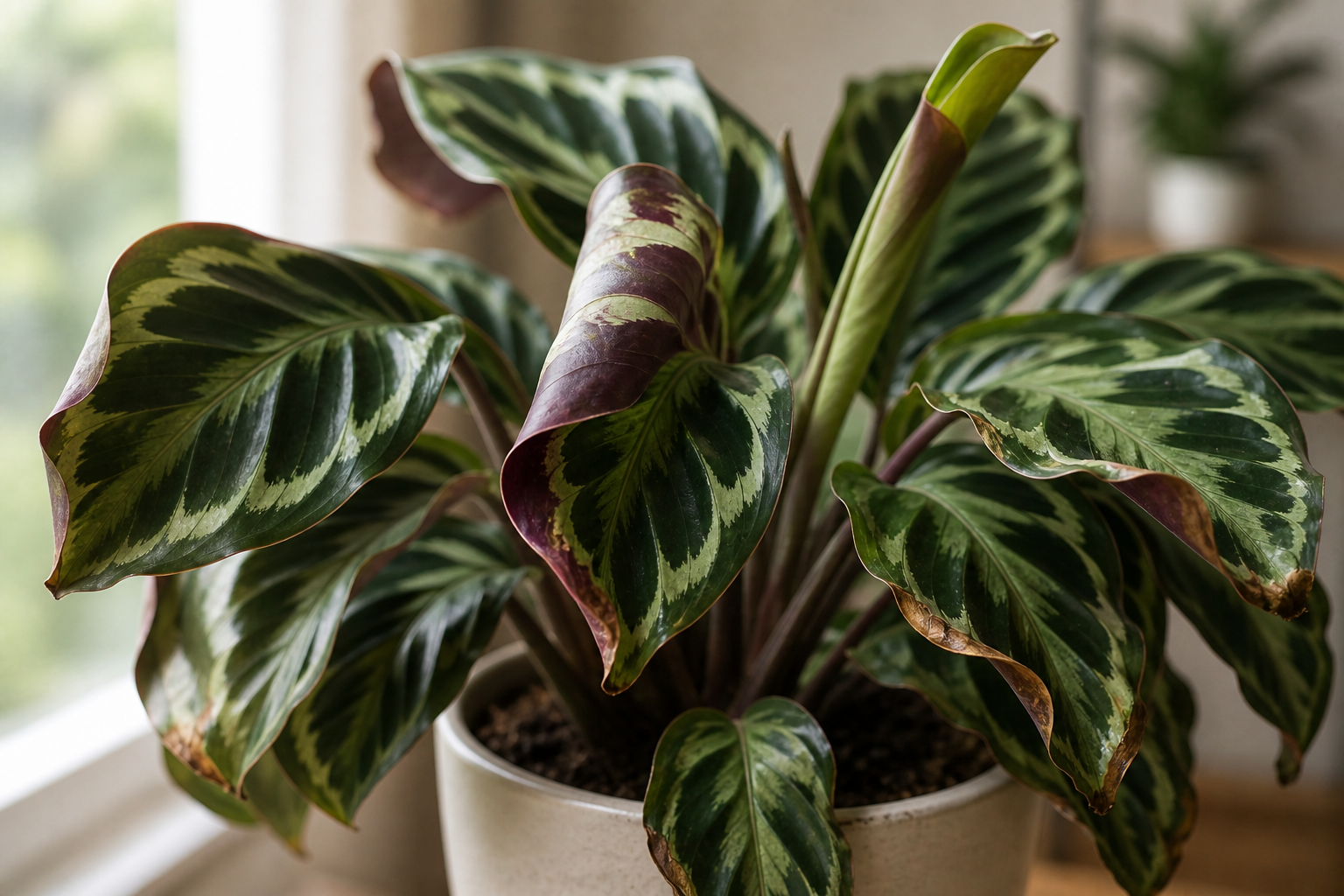 Calathea Leaves Curling: Causes & Fixes plant symptom example