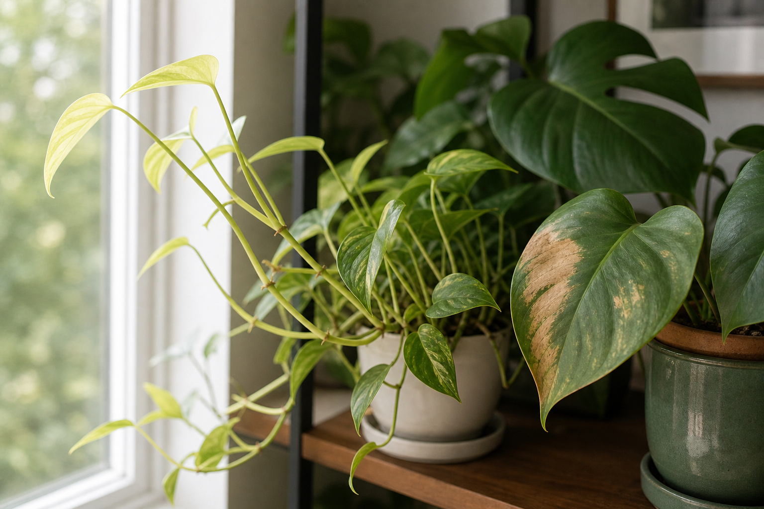 Low Light vs Too Much Light: Plant Signs plant symptom example
