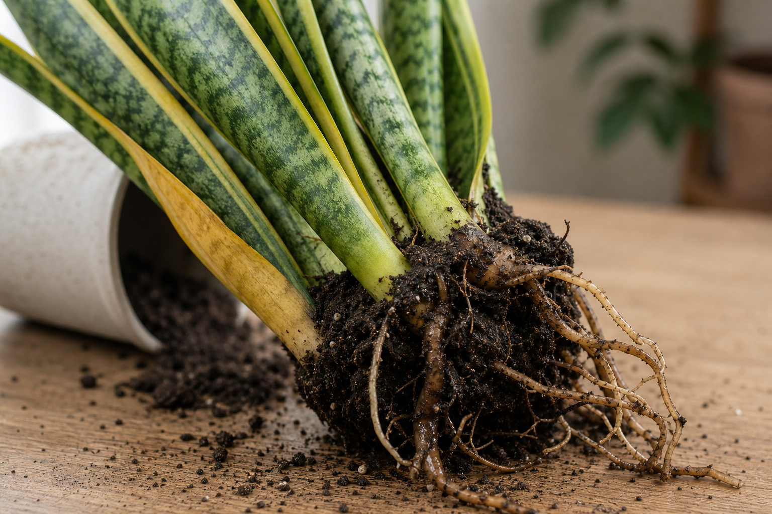 Snake Plant Root Rot: Signs and Rescue Steps plant symptom example