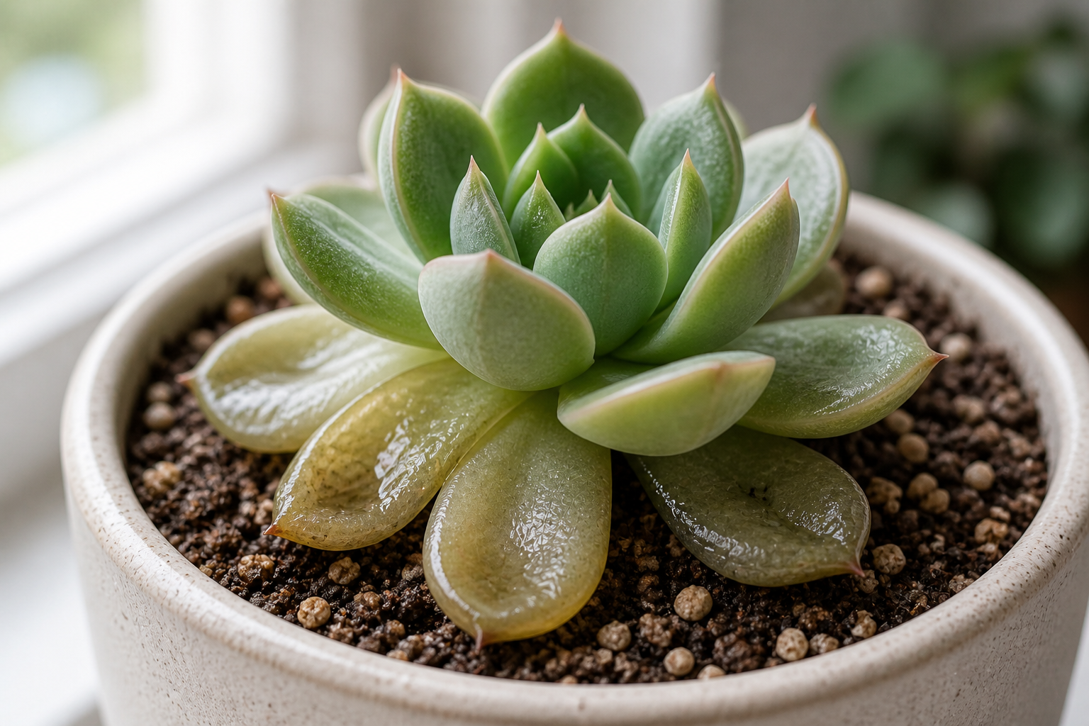 Succulent Leaves Turning Mushy plant symptom example