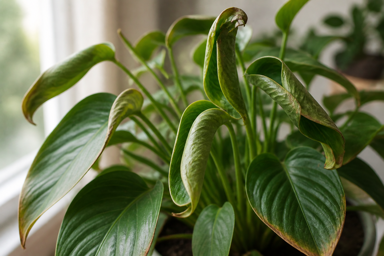 Why Are My Plant Leaves Curling? plant symptom example