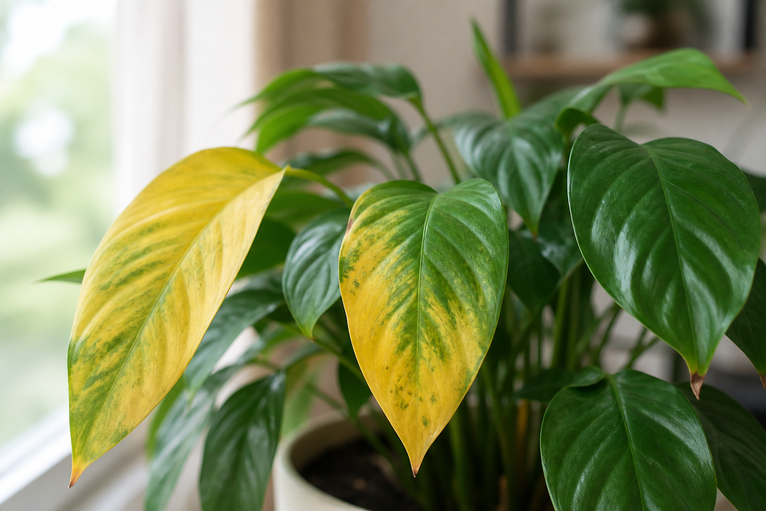 Why Are My Plant Leaves Turning Yellow? plant symptom example