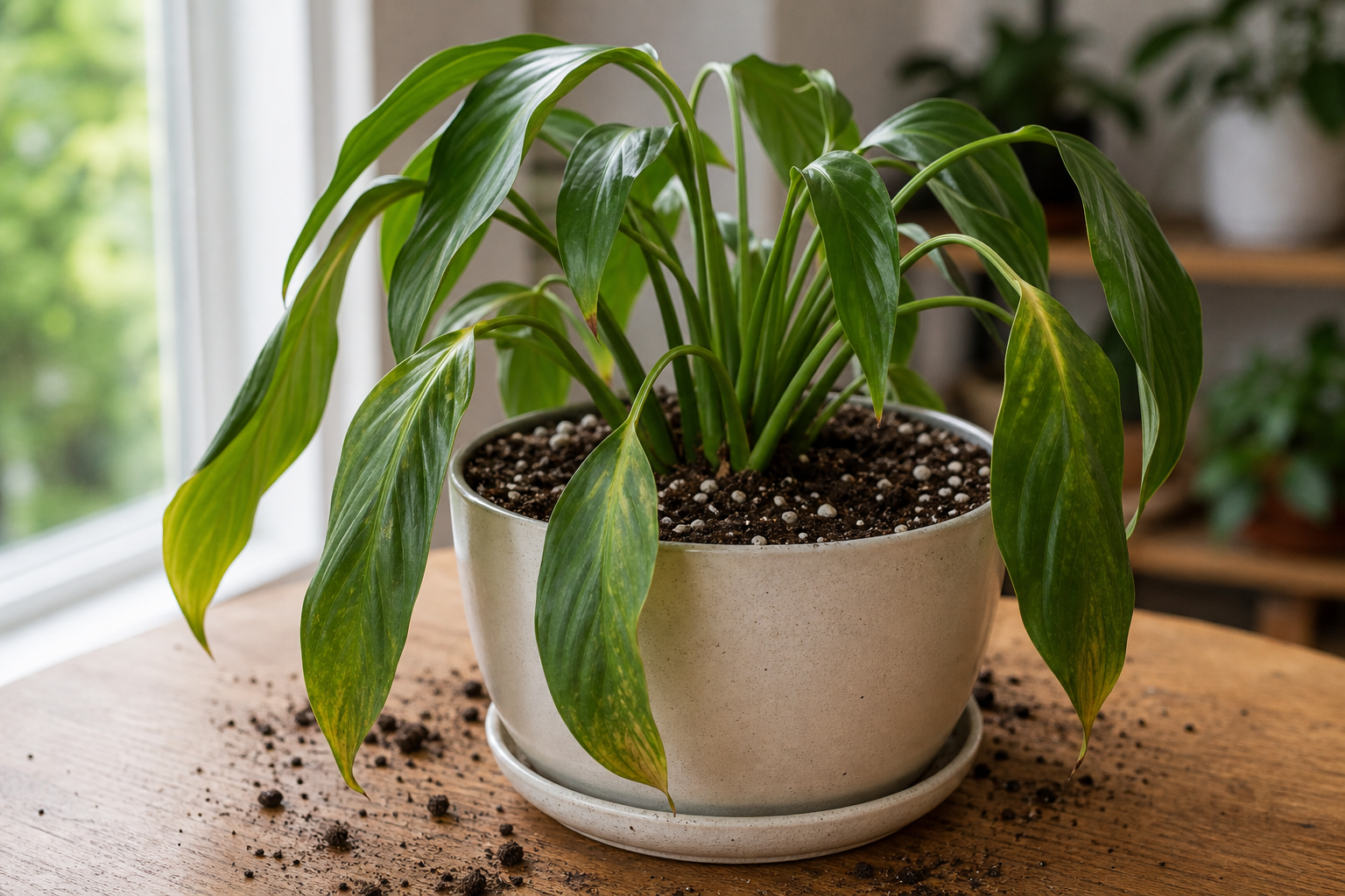Why Is My Plant Drooping After Repotting? plant symptom example