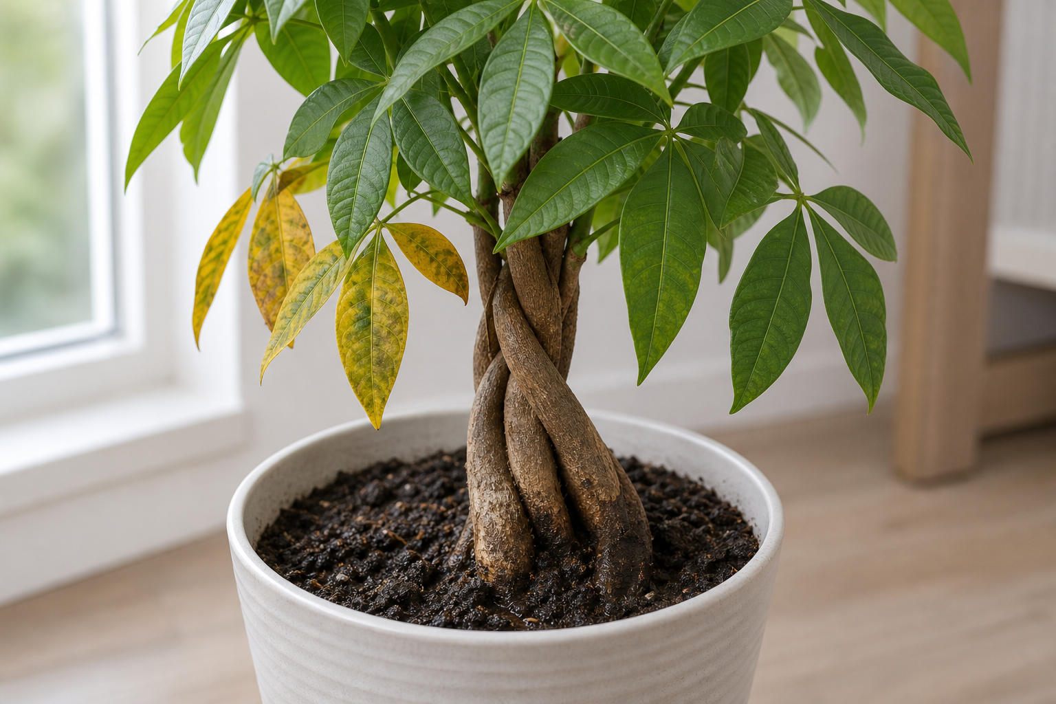 Money Tree root rot plant symptom example