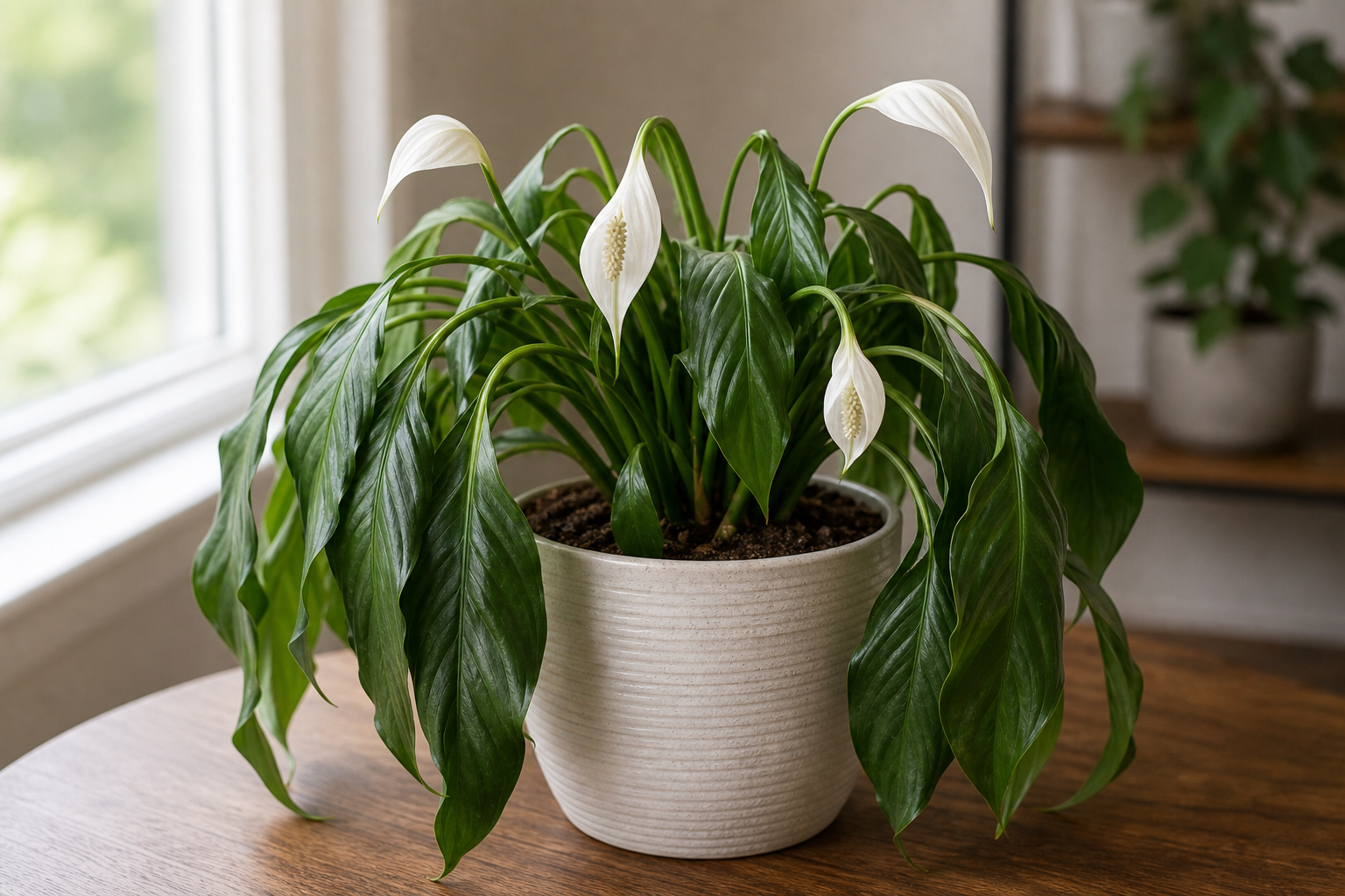 Peace Lily drooping plant symptom example
