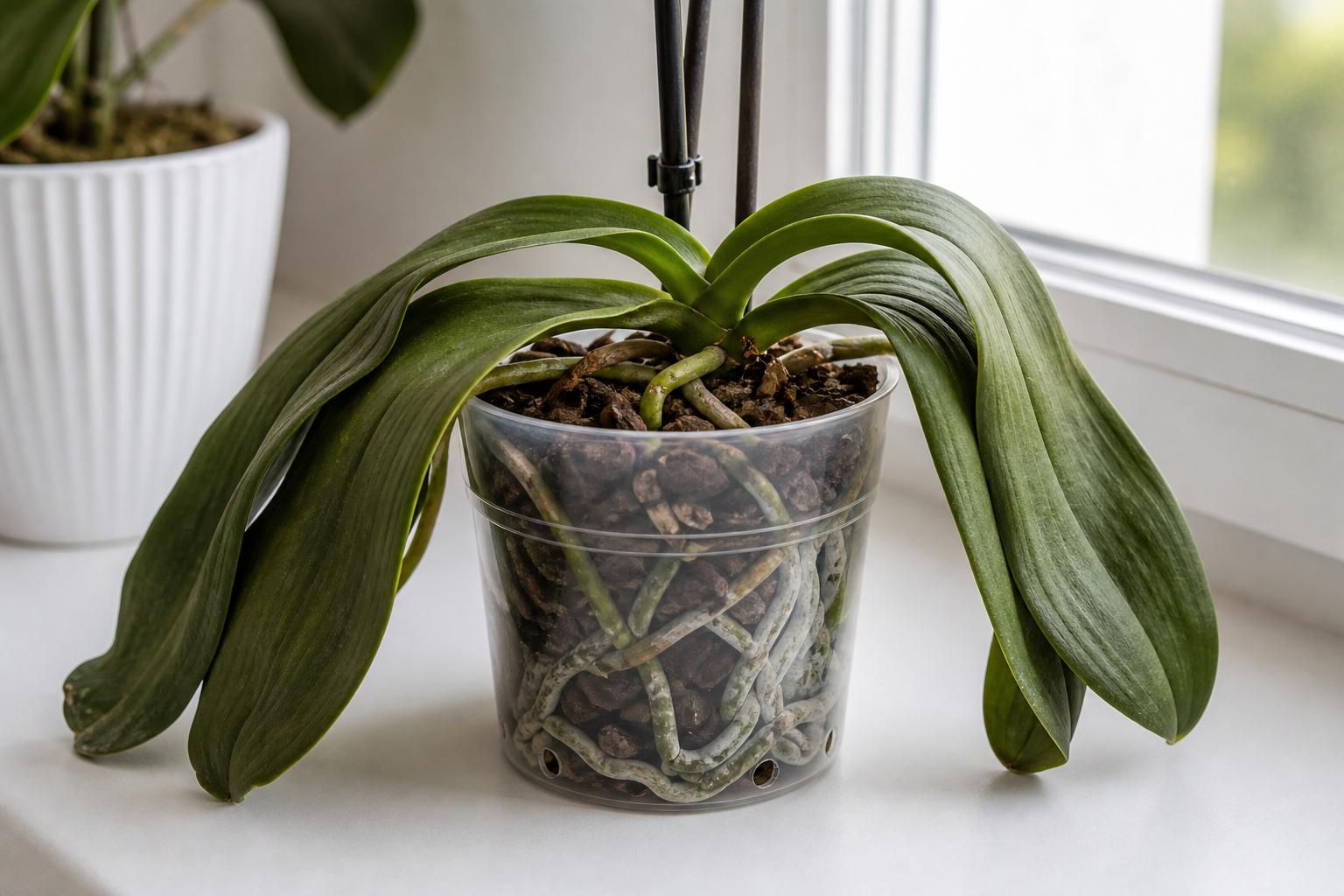 Phalaenopsis Orchid limp leaves plant symptom example