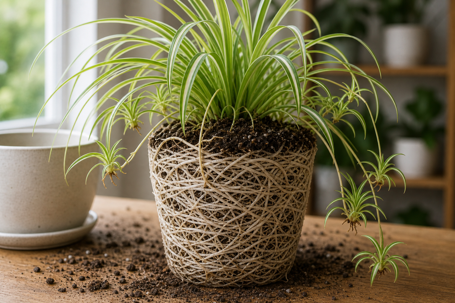 Spider Plant root crowding plant symptom example
