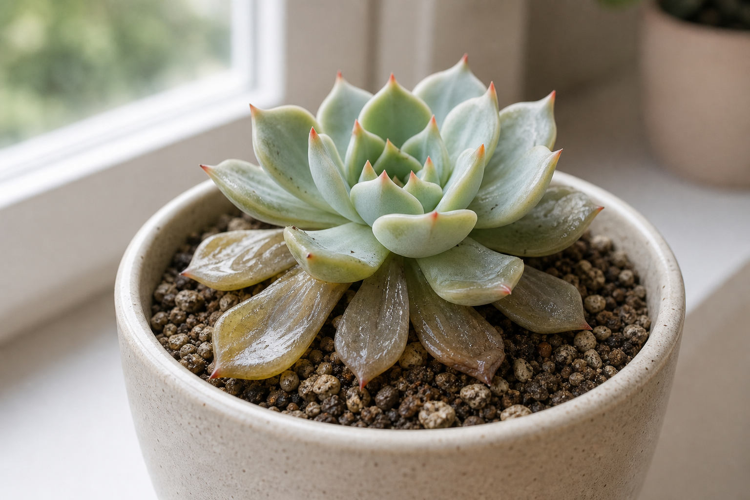 Succulents mushy leaves plant symptom example