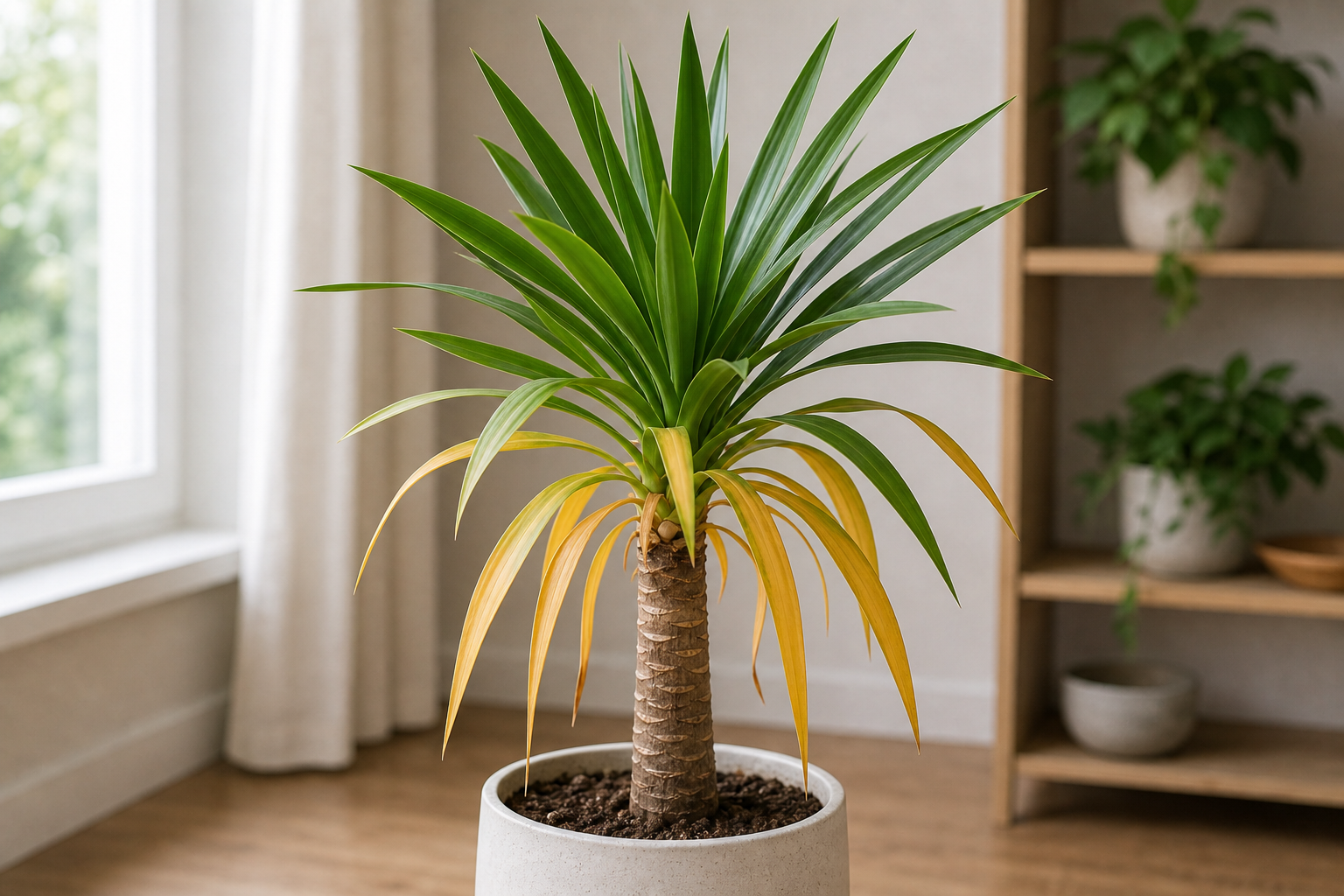 Yucca yellow leaves plant symptom example