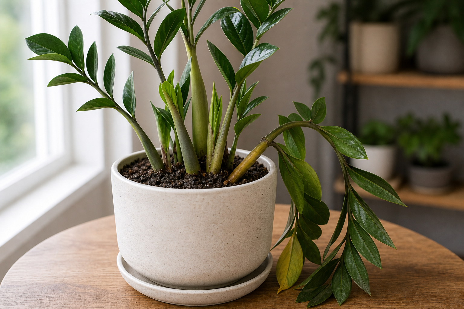 ZZ Plant soft stems plant symptom example